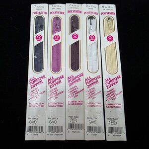 All-Purpose Zippers 7"-9" By Coats For Sewing Crafting Nay White Primrose Maroon